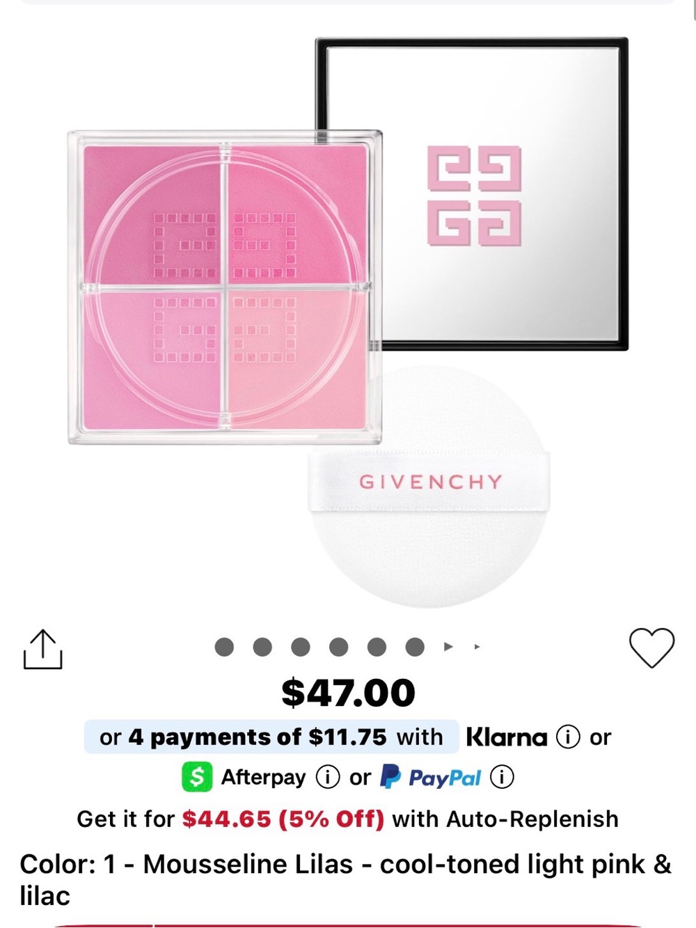 Givenchy Pink & Lilac Compact Face Powder